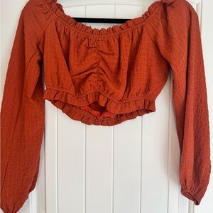 Le Lis Terracotta Long Sleeve Blouse